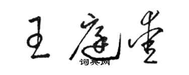 駱恆光王庭愛草書個性簽名怎么寫