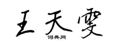 王正良王天雯行書個性簽名怎么寫