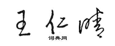 駱恆光王仁晴草書個性簽名怎么寫