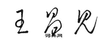 駱恆光王昌見草書個性簽名怎么寫