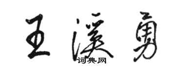 駱恆光王溪勇行書個性簽名怎么寫