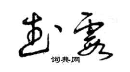 曾慶福武霞草書個性簽名怎么寫
