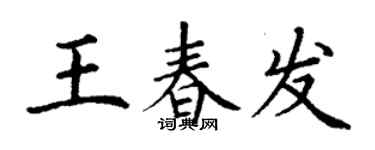 丁謙王春發楷書個性簽名怎么寫