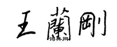 王正良王蘭剛行書個性簽名怎么寫