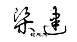 曾慶福梁建草書個性簽名怎么寫