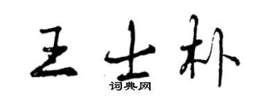 曾慶福王士朴行書個性簽名怎么寫