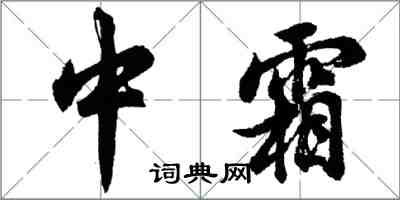 胡問遂中霜行書怎么寫