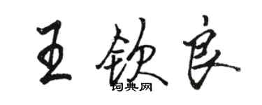 駱恆光王欽良行書個性簽名怎么寫