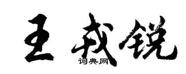 胡問遂王戎銳行書個性簽名怎么寫