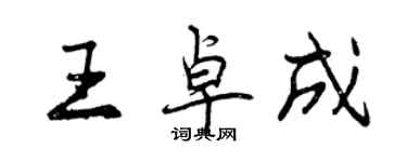 曾慶福王卓成行書個性簽名怎么寫