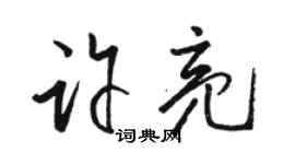 駱恆光許亮草書個性簽名怎么寫