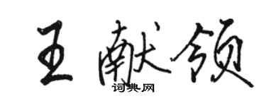 駱恆光王獻領行書個性簽名怎么寫