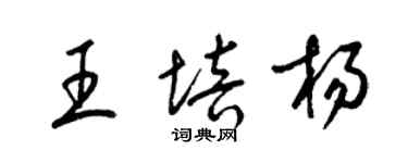 梁錦英王培楊草書個性簽名怎么寫