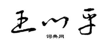 曾慶福王心平草書個性簽名怎么寫