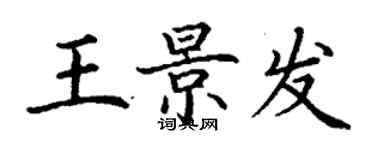 丁謙王景發楷書個性簽名怎么寫