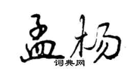 曾慶福孟楊行書個性簽名怎么寫
