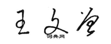 駱恆光王文曾草書個性簽名怎么寫