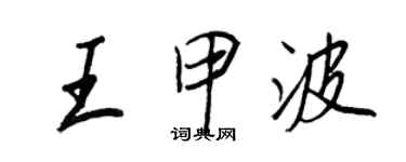 王正良王甲波行書個性簽名怎么寫