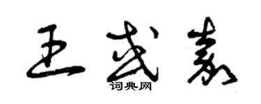 曾慶福王或嘉草書個性簽名怎么寫