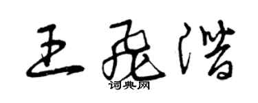 曾慶福王飛潛草書個性簽名怎么寫