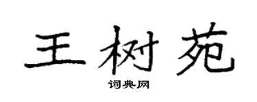 袁強王樹苑楷書個性簽名怎么寫