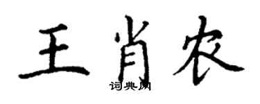 丁謙王肖農楷書個性簽名怎么寫