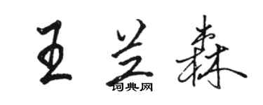 駱恆光王蘭森行書個性簽名怎么寫