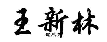 胡問遂王新林行書個性簽名怎么寫