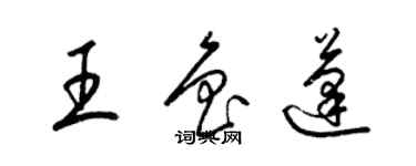 梁錦英王魯蓬草書個性簽名怎么寫