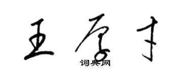 梁錦英王厚才草書個性簽名怎么寫