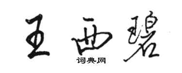 駱恆光王西碧行書個性簽名怎么寫