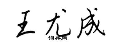 王正良王尤成行書個性簽名怎么寫