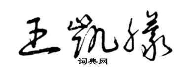 曾慶福王凱朦草書個性簽名怎么寫
