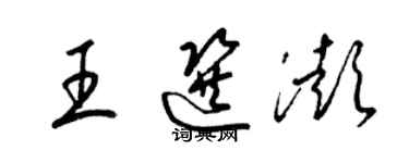 梁錦英王選澎草書個性簽名怎么寫