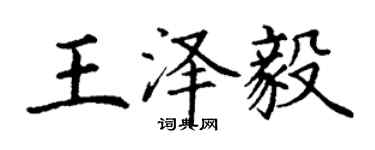 丁謙王澤毅楷書個性簽名怎么寫