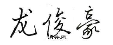 駱恆光龍俊豪行書個性簽名怎么寫