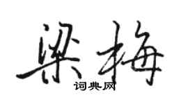 駱恆光梁梅行書個性簽名怎么寫
