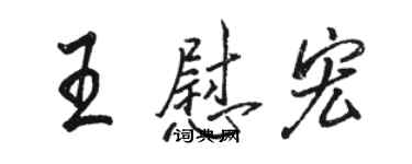 駱恆光王慰宏行書個性簽名怎么寫