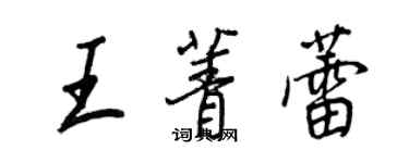 王正良王菁蕾行書個性簽名怎么寫