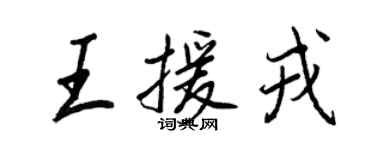 王正良王援戎行書個性簽名怎么寫