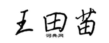 王正良王田苗行書個性簽名怎么寫