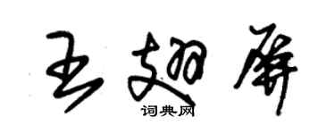 朱錫榮王翅屏草書個性簽名怎么寫