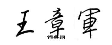 王正良王章軍行書個性簽名怎么寫