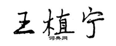 曾慶福王植寧行書個性簽名怎么寫