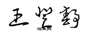 曾慶福王登靜草書個性簽名怎么寫