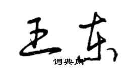 曾慶福王東草書個性簽名怎么寫