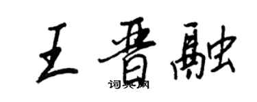 王正良王晉融行書個性簽名怎么寫