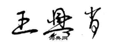 曾慶福王興肖草書個性簽名怎么寫