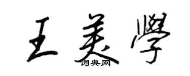 王正良王美學行書個性簽名怎么寫