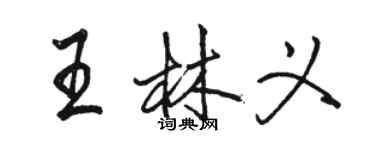 駱恆光王林義行書個性簽名怎么寫